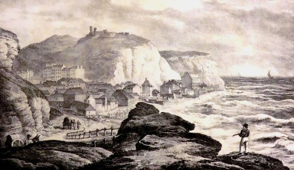 The view of the town from the headland in 1824