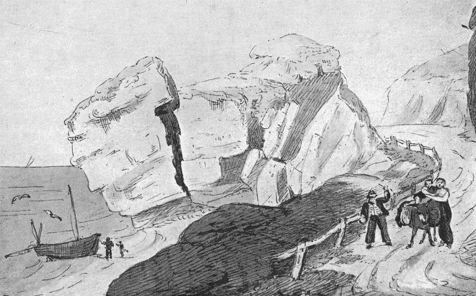 White Rock headland in the early 1800s